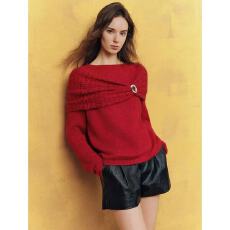 绵羊毛圣诞披肩毛衣女2026春新款镂空慵懒针织衫