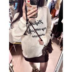 批发白色字母镂空针织罩衫女2026春夏<b class='q'>新款</b>宽松长袖防晒衫潮