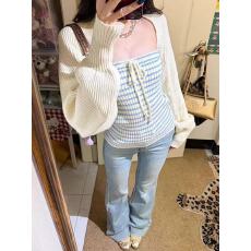 批发纯欲穿搭套装<b class='q'>女</b>早春季绝美巨好看长袖针织<b class='q'>开衫</b>抹胸背心上衣两件套
