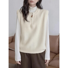 批发灰色针织马甲女2026春季新款韩系小众百搭叠穿无袖针织毛衣背心