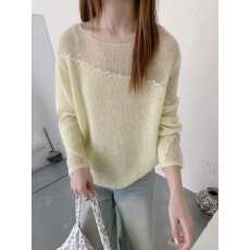 批发春款宽松慵懒风V领遮肉套头松弛感V领显瘦毛衣