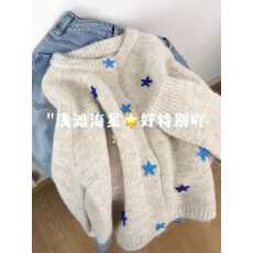 批发韩系花朵刺绣针织<b class='q'>开衫</b>女2026秋冬新款软糯百搭温柔气质毛衣外套潮