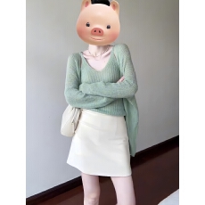 批发慵懒风气质辣妹绿色吊带上衣<b class='q'>针织</b>开<b class='q'>衫</b>女装2025秋冬新款小个子毛衣