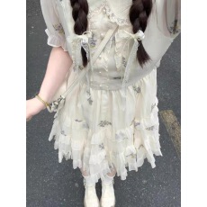 批发日系<b class='q'>可爱</b>娃娃领碎花<b class='q'>连衣裙</b>女夏气质甜美小个子收腰显瘦少女裙子仙