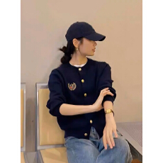 批发绵羊绒韩国新款<b class='q'>针织</b><b class='q'>开衫</b>外套女<b class='q'>圆领</b>英伦风时尚休闲宽松显瘦减龄