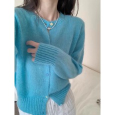 批发早秋开衫女100纯山<b class='q'>羊绒</b>2026年秋新款针织衫外搭欧货软糯毛衣<b class='q'>外套</b>