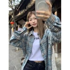 批发潮牌美式复古设计格纹<b class='q'>衬衫</b>男女<b class='q'>情侣</b><b class='q'>宽松</b>休闲风<b class='q'>长袖</b>外套<b class='q'>衬衣</b>上衣服