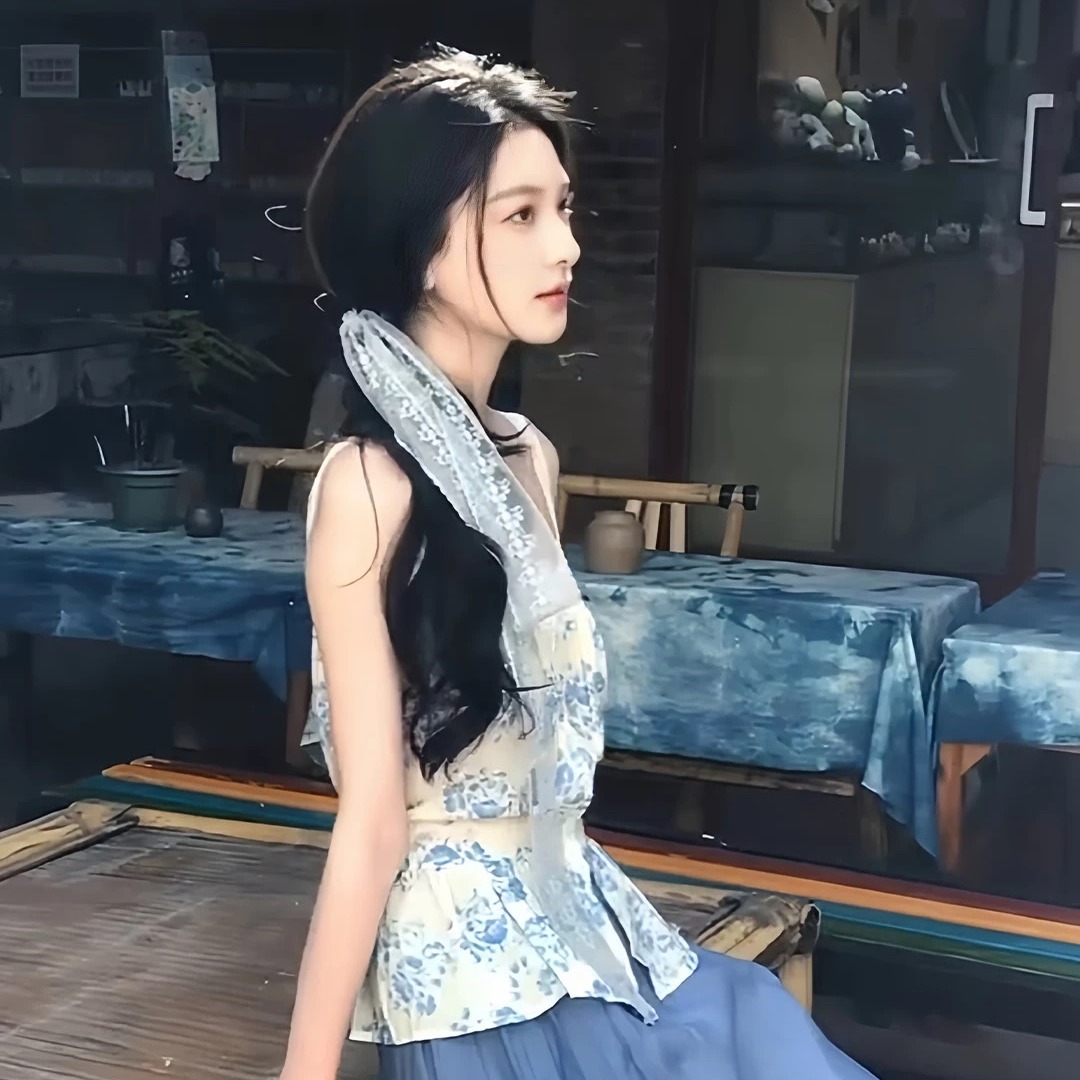 한 부서 꽃무늬 레이스 조각 캐미솔 여름 해변가 휴가 바람 허리 수축 슬림해 보이는 고유 한 아름다운 맨위