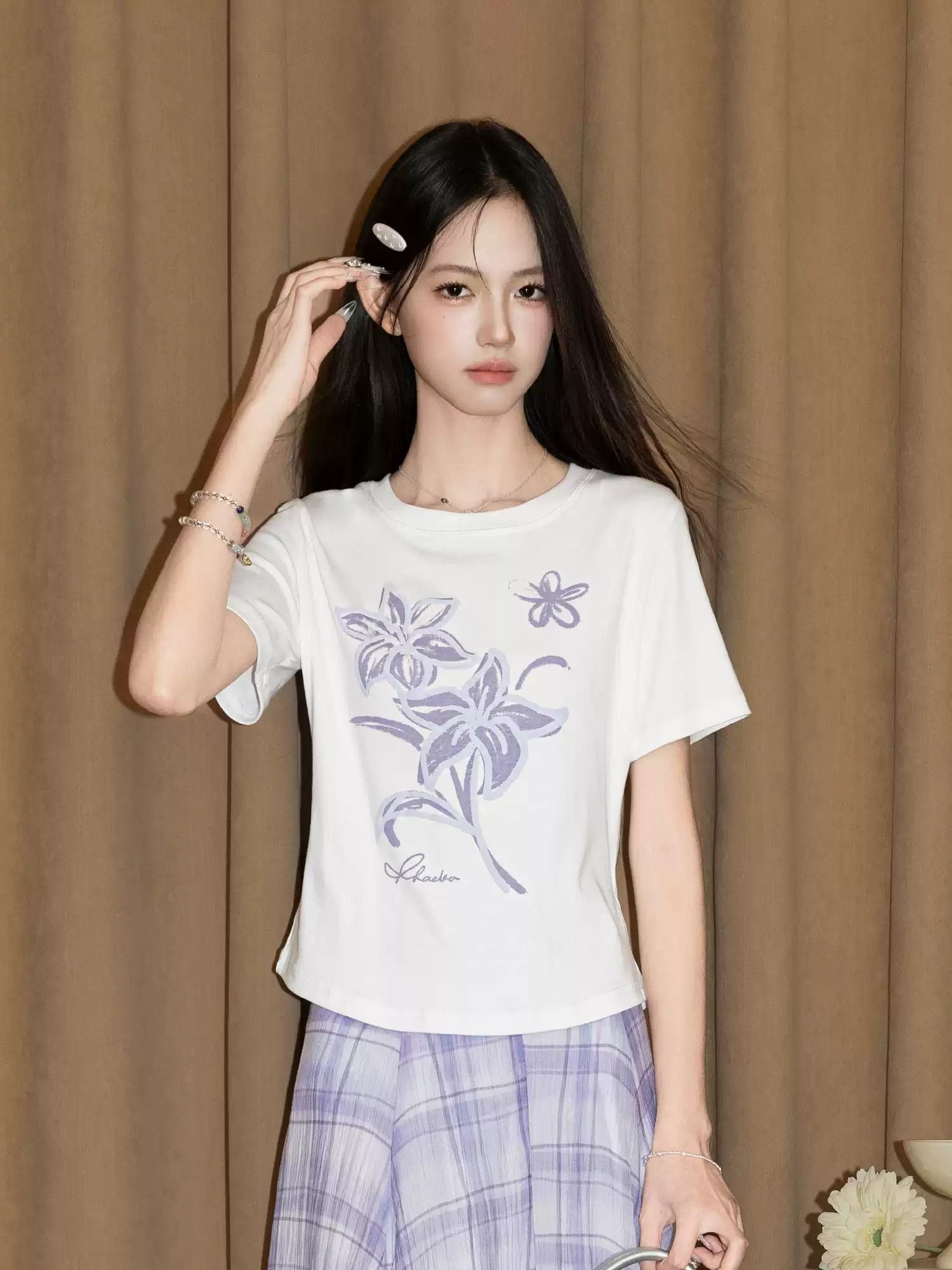 40 220 그램 빗질하다 92 면 8 암모니아 Lun 이후 패키지 칼라 몸매 가꾸기 슬림해 보이는 긍정적 인 어깨 반팔 티셔츠 여성