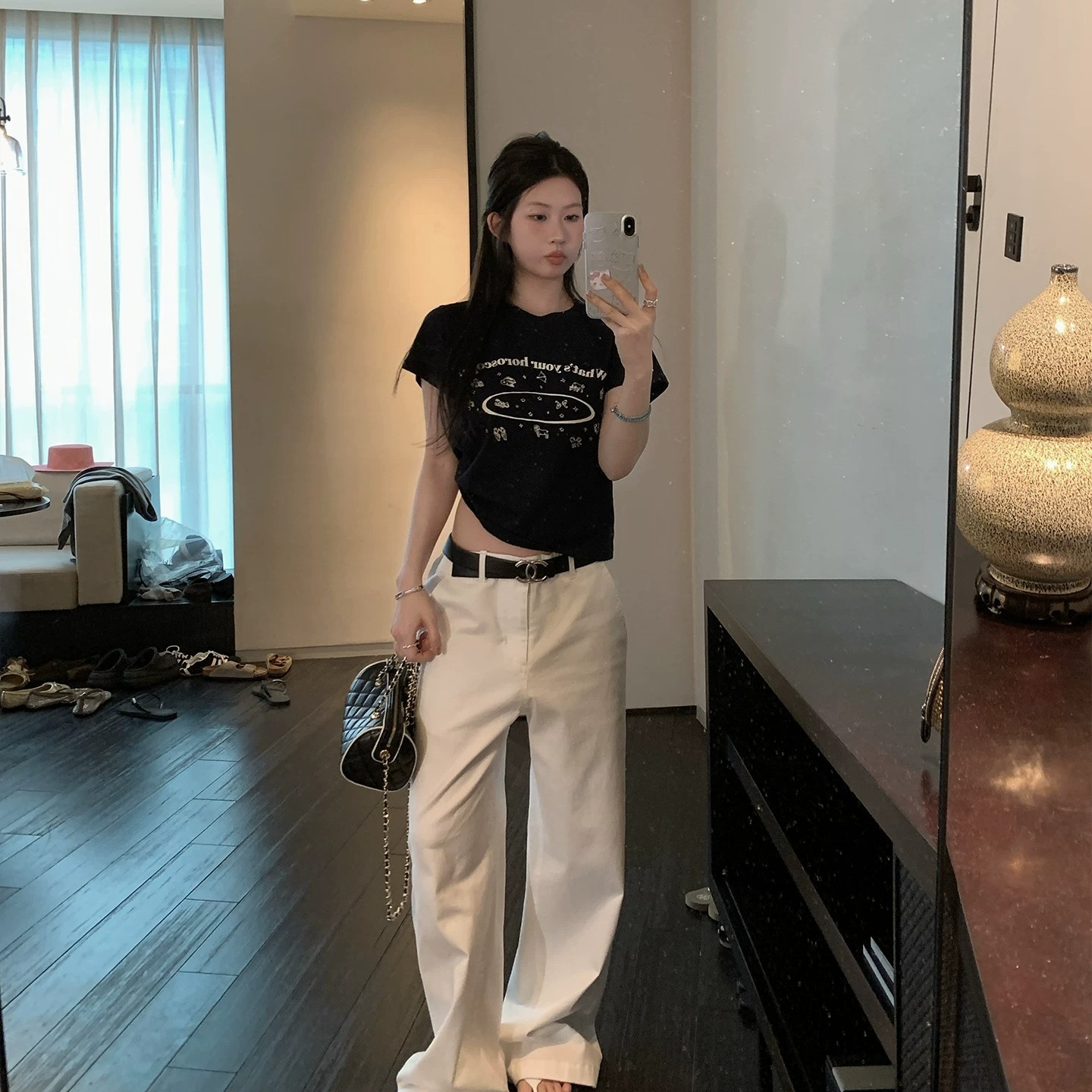 40 순면 220 그램 92 면 8 암모니아 Lun 긍정적 인 어깨 반팔 티셔츠 여성 프린트