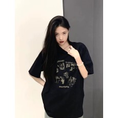 批发官图 21支纯棉-210克棉 夏装韩系短袖T恤女<b class='q'>韩版</b><b class='q'>宽松</b>大码印花