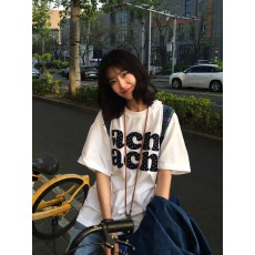 批发官图 21支纯棉-210克棉 夏装韩系短袖T恤女<b class='q'>韩版</b><b class='q'>宽松</b>大码印花