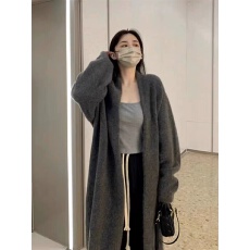 批发中长款过膝毛衣<b class='q'>外套女</b>春秋冬季慵懒风加厚百搭针织衫开衫大衣