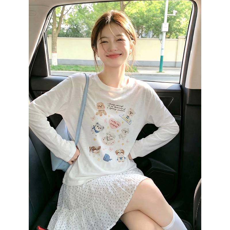 주간 실크 리브 빅 사이즈 프린트 티셔츠 마이크로 ~을 통해 자외선 차단 블라우스 여성 여름 새로운 얇은 스타일 루즈핏 긴팔 맨위