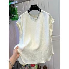 批发特<b class='q'>大码</b>300斤压皱小飞袖女上衣轻薄纯色后背纽扣夏