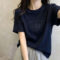 批发韩系白色刺绣<b class='q'>花朵</b>短袖T恤女夏季简约宽松上衣棉质百搭休闲上衣棉