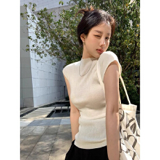 批发夏季圆领收腰辣妹白色背心<b class='q'>t</b><b class='q'>恤</b>女修身显瘦轻薄温柔风纯欲短袖上衣