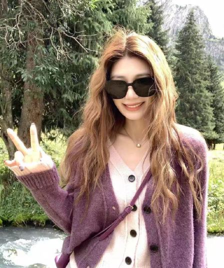 작은 6 월 6 월 브리트니 수 있습니다. 이슬 리 소녀 재미있는 착용 가져 가라. 페이크 레이어드 배색 양모 혼방 니트 오픈 가디건