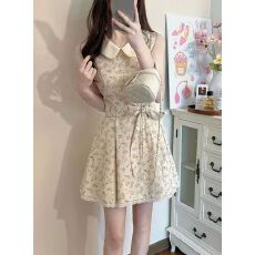 批发法式甜美千金感碎花<b class='q'>连衣裙</b>女夏日绝美公主裙特别漂亮掐腰<b class='q'>蓬蓬裙</b>子