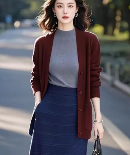 단색 스웨터 니트 오픈 가디건 여성 가을 겨울철 새로운 한 부서 부드러운 찹쌀 느긋한 바람 루즈핏 긴팔