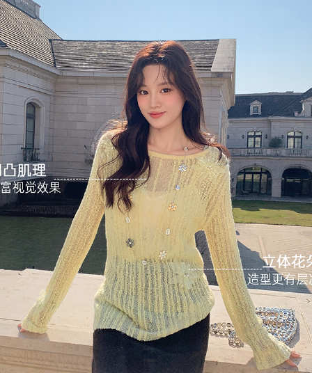 한 부서 느긋한 바람 긴팔 보트넥 니트 스웨터 여성 봄 느슨함 캐주얼 맨위