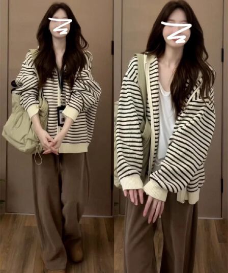 느긋한 고급 센스 두꺼운 니트 스웨터 맨위 한 부서 후드 스웨터 오픈 가디건 여성 코트 가을 겨울철