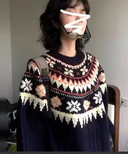 공정한 섬 스웨터 여성 셔츠 가을 겨울철 새로운 인사이드 가져 가라. 품격 느긋한 바람 고급 센스 루즈핏 풀오버 니트 스웨터