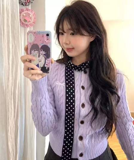 스웨터 여성 코트 열린 봄 착용 가져 가라. 한 부서 이른 봄 새로운 2026 맨위 나비 매듭 외부 가져 가라. 니트 오픈 가디건