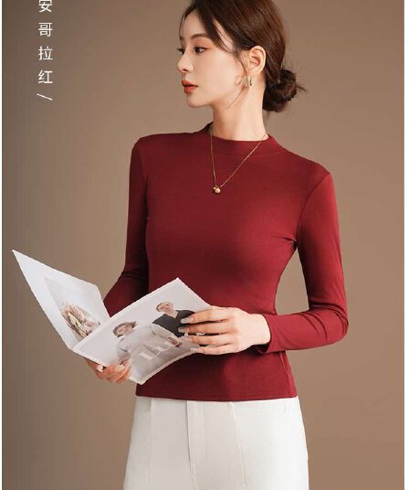 반하이넥 기본 셔츠 여성 인사이드 가져 가라. 가을 겨울철 외국 가스 중 칼라 긴팔 맨위