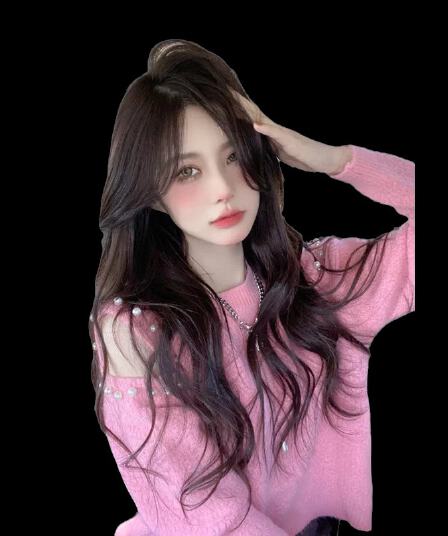 고급 센스 핑크색 무거운 작업 스웨터 여자 초기 가을 새로운 디자인 센스 작은 대중 느긋한 바람 오프숄더 니트 스웨터 맨위