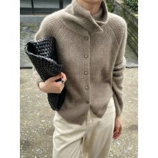 批发高领开衫女山羊绒衫2026秋冬欧货高端<b class='q'>宽松</b>粗线加厚打底毛衣外套
