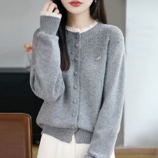 批发2026新款假两件蕾丝针织开衫<b class='q'>外套</b>女春秋洋气<b class='q'>大码</b>女装上衣秋冬毛衣