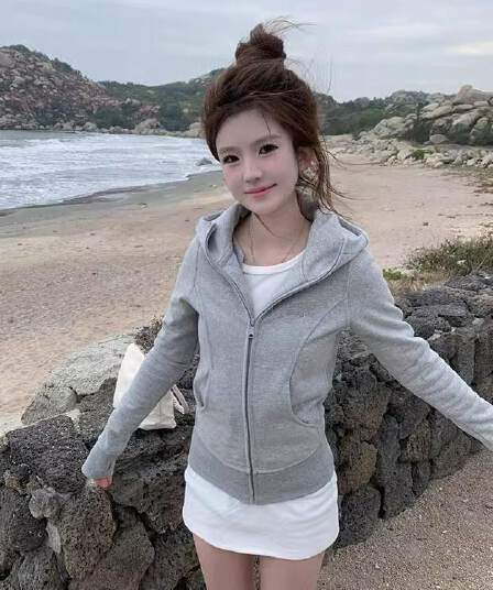 순수한 욕망 몸매 가꾸기 후드 오픈 가디건 지퍼 후드티 여성 가을 겨울 털 서클 한 부서 다용도 요가 의류 운동 재킷