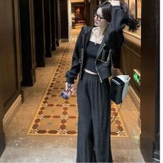批发2026春季运动套装女士秋新款时尚宽松显瘦外套拉链中年妈妈两件套
