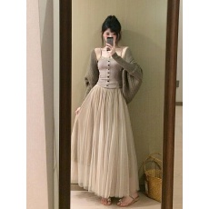 批发秋冬法式优雅风套装复古针织开衫温柔气质蕾丝吊带<b class='q'>上衣</b><b class='q'>网纱</b>半身裙