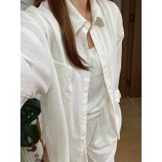 批发老钱风亚麻白色<b class='q'>衬衫</b>基础款纯色<b class='q'>衬衣</b><b class='q'>长袖</b>上衣春夏防晒外套外搭<b class='q'>衬衣</b>