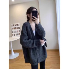 批发秋冬大码女装慵懒风chic针织衫外搭上衣开衫宽松<b class='q'>中长款</b>毛衣<b class='q'>外套</b>