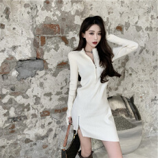 批发2025新款<b class='q'>赫本</b><b class='q'>风</b>收腰显瘦气质性感包臀内搭打底针织连衣裙子