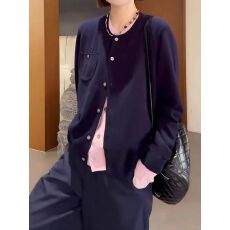 批发小香风<b class='q'>假两件</b><b class='q'>针织衫</b>女2025秋季新款胖mm遮肉显瘦内搭外穿上衣