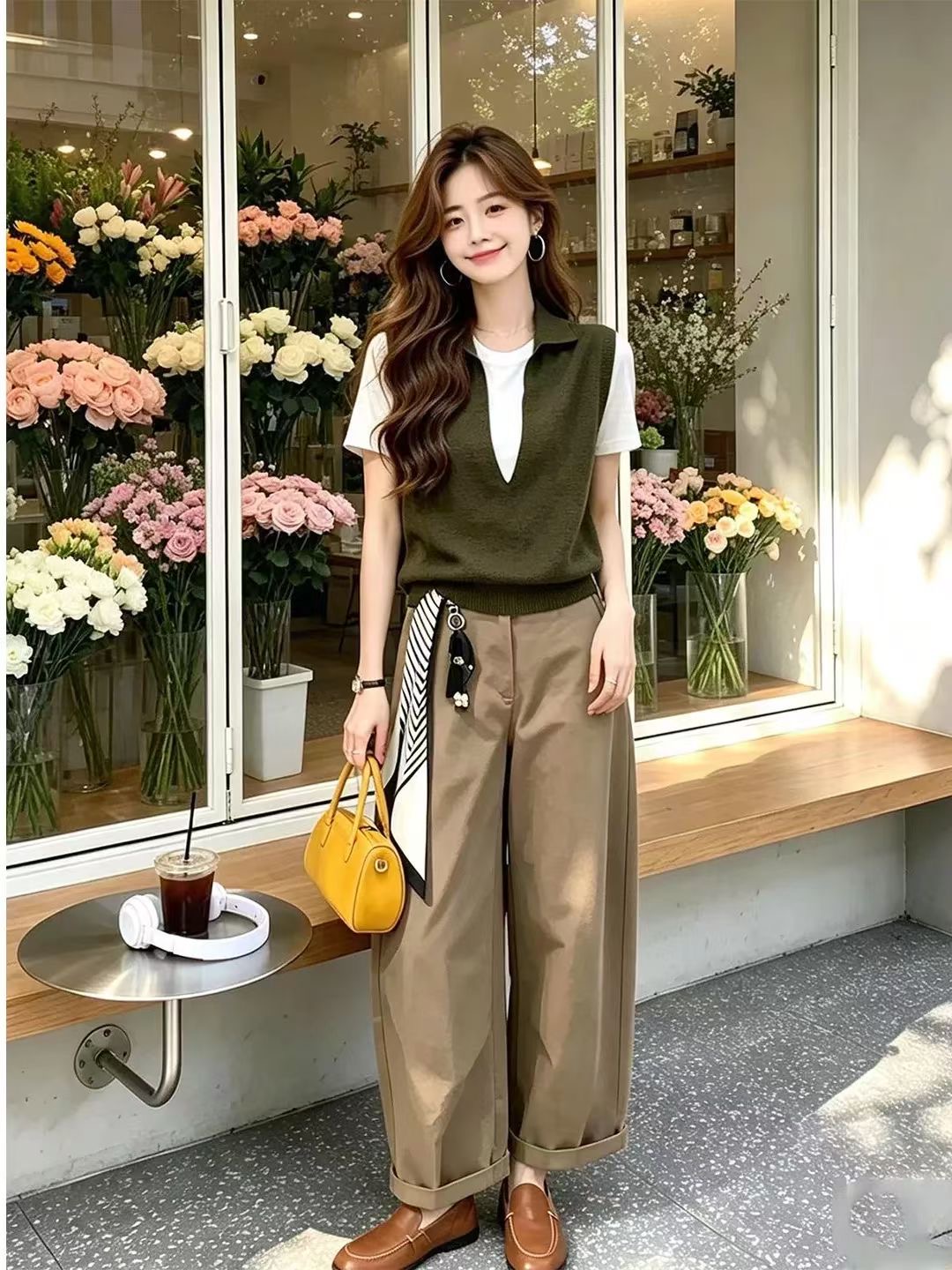 학원 스타일 패치워크 색상 페이크 레이어드 polo 긍정적 인 어깨 반팔 티셔츠 여자 여름 니트 스웨터
