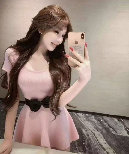 프랑스식 핑크색 반팔 나비 매듭 패션 여름 드레스 2026 새로운 허리 수축 슬림해 보이는 절묘한 슈퍼 요정 순수한 욕망