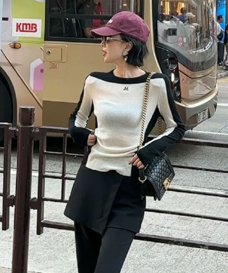 프랑스식 니트 긴 소매 티셔츠 여성 이른 가을 2025 새로운 라운드 넥 몸매 가꾸기 슬림해 보이는 맨위