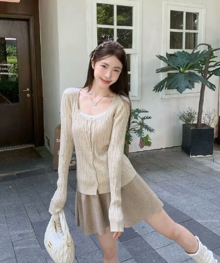 2026 새로운 폭발 레이스업 화이트 긴팔 오픈 가디건 여성 의류 여름 연령 감소 자이언트 다용도 슈퍼 얇은 스타일 재킷