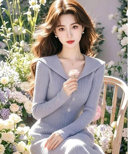 한국 작은 샤넬 스타일 슈퍼 잘 생긴 아름다운 V넥 니트 여성 드레스 가을 겨울 고급 센스 허리 수축 만나는 스웨터 드레스
