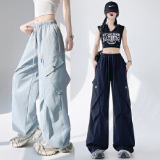 批发2025实拍<b class='q'>糖果</b><b class='q'>色</b>大口袋优质版休闲男友风休闲裤长裤女