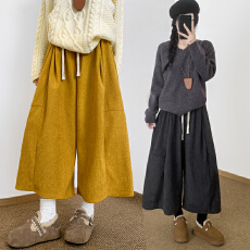 批发实拍秋冬灯芯绒坑条<b class='q'>七分</b>裤靴裤马丁靴百搭显瘦大码通勤休闲裤女