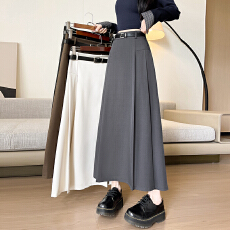 批发实拍半身裙女秋冬季新款高腰显瘦高级感中长裙气质抗皱<b class='q'>西装</b>百褶裙