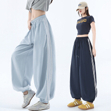 批发实拍<b class='q'>雨</b>琦同款束脚灯笼裤女夏季2026薄款宽松休闲直筒运动阔腿裤