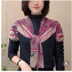 批发2025秋冬新款长袖t恤<b class='q'>中老年</b>妈妈气质内搭印花上衣时尚<b class='q'>打底衫</b>