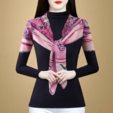 批发2025秋冬新款长袖t恤<b class='q'>中老年</b>妈妈气质内搭印花上衣时尚<b class='q'>打底衫</b>